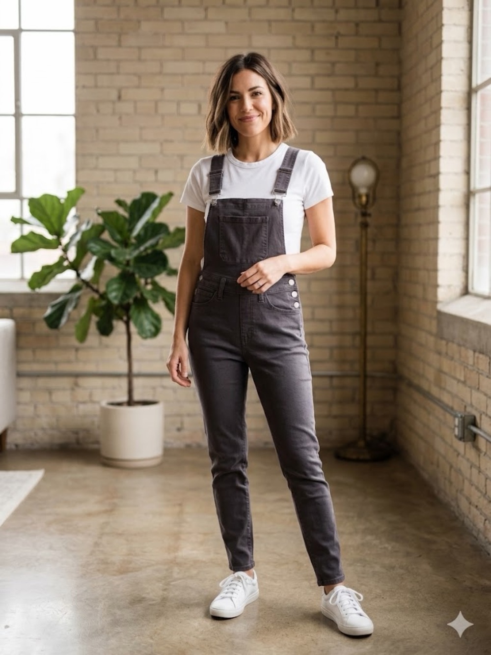 🧡| NWOT WeWoreWhat Gray High Rise Skinny Overalls with Crossback Straps